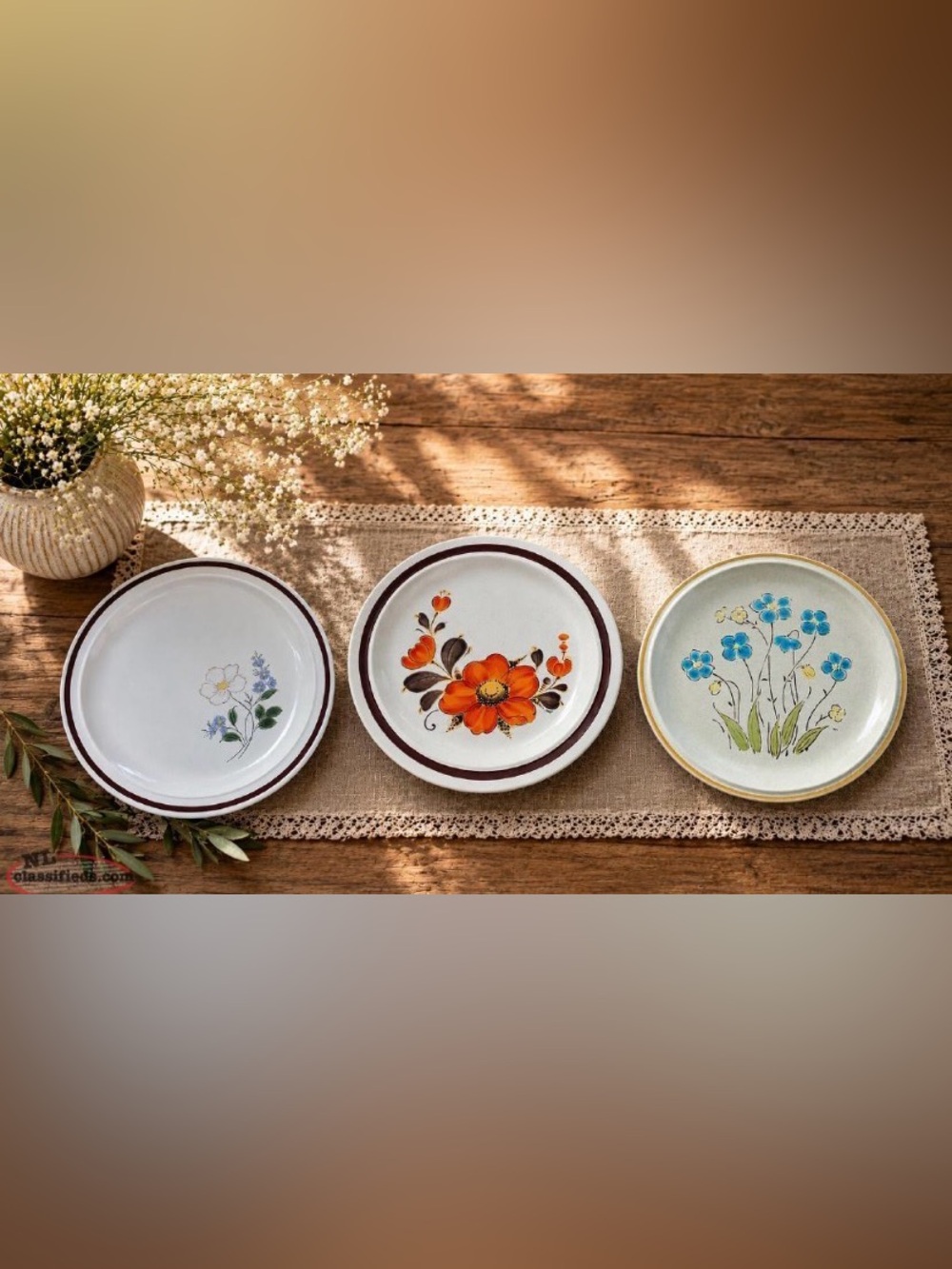 Vintage Stoneware Dinner Plate Collection